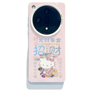 ins风小清新招财凯蒂猫适用oppofindx7pro手机壳高级感小众findx9pro网红手机壳findx8pro手机套防摔保护套
