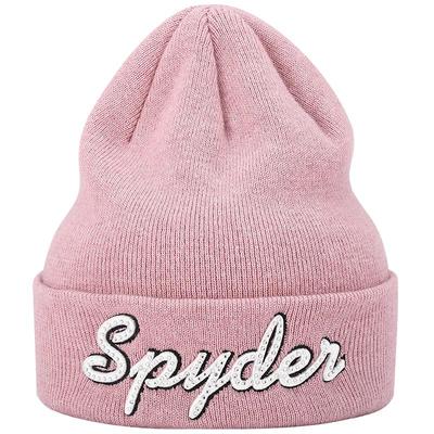 蜘蛛秋冬女子复古字母时尚针织帽