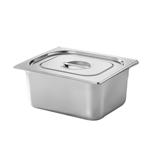 不锈钢份数盆长方形带盖方盆商用快餐麻辣烫选菜盆奶茶店果酱盒子