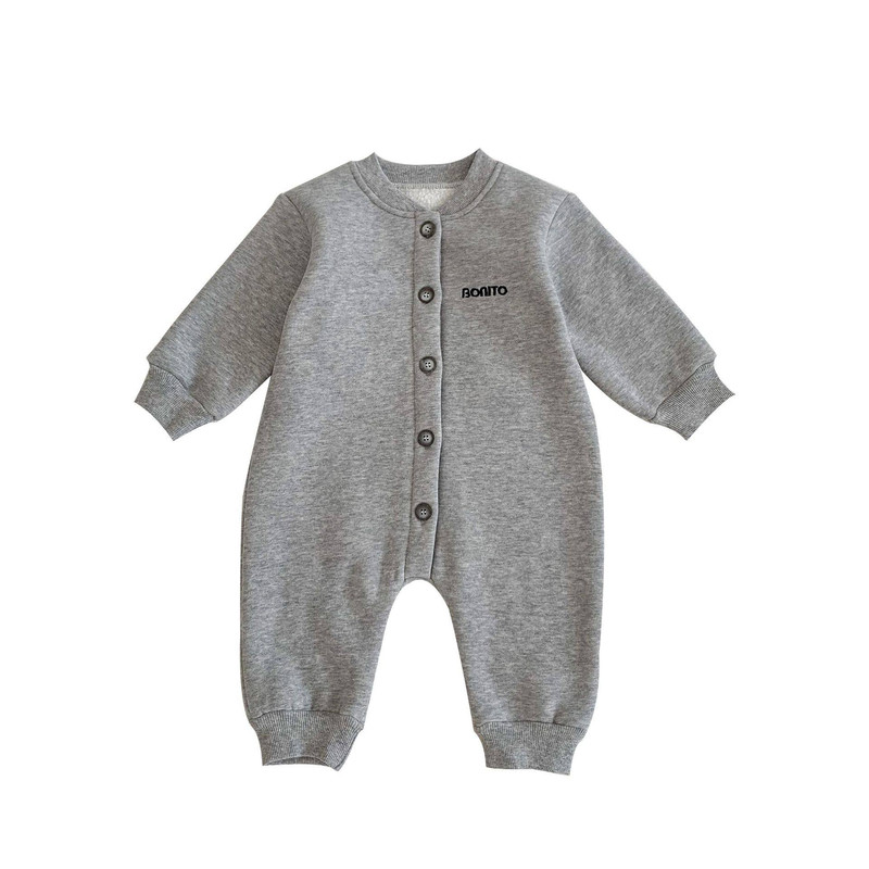 ins2025新生儿衣服加厚春季宝宝纯色包屁衣爬爬服加绒婴儿连体衣