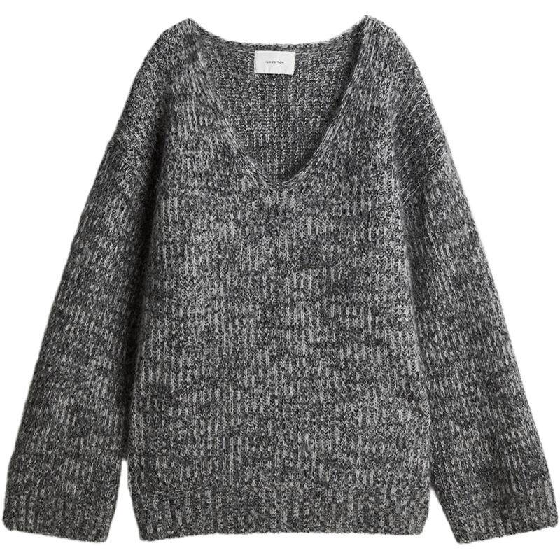 【致臻系列】HM女装毛针织衫低领马海毛混纺套衫1248377