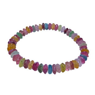 天然碧玺随形刻面手链小颗粒老矿彩虹糖果手串水晶甜美饰品百搭款