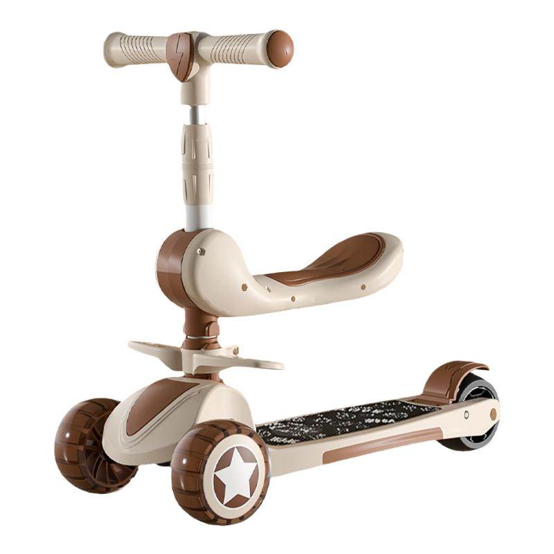 滑板车幼儿童1-3-6岁男女宝宝三合一可坐可骑折叠溜溜滑滑车