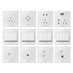 公牛开关插座面板家用旗舰店墙插墙面墙壁86型暗装一开双控带五孔