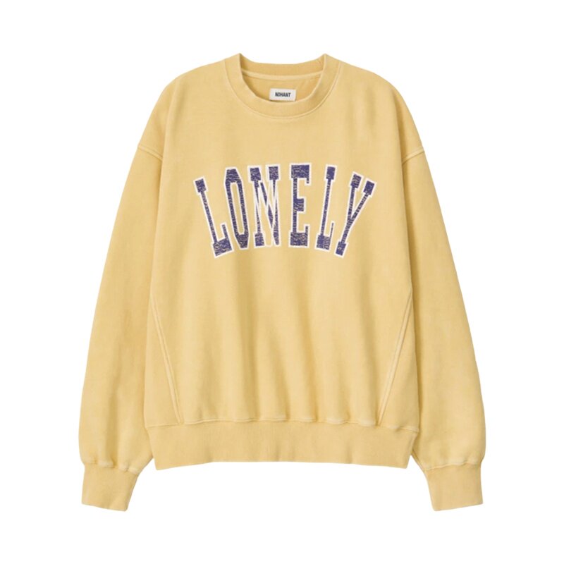 NOHANT [加绒] LONELY/LOVELY 水洗卫衣 芥末色 韩国官网直邮进口
