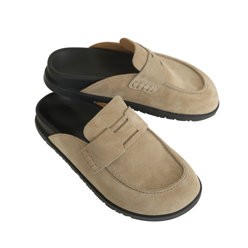 InkingPot彭姐 秋季新款包头拖鞋真皮勃肯鞋厚底休闲穆勒半拖女