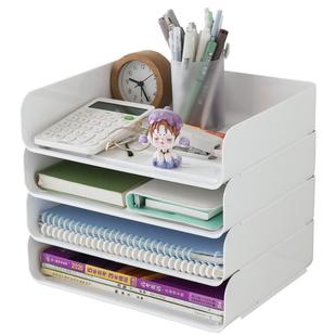 a4桌面收纳盒透明办公室文件整理置物架书桌写字台抽屉试卷书本柜
