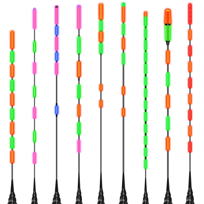 日夜两用电子漂鱼漂漂尾配件通用夜光漂咬钩变色漂尾无影尾冷光尾