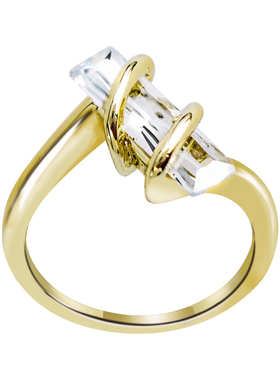 设计感奥地利方形锆石戒指金属风