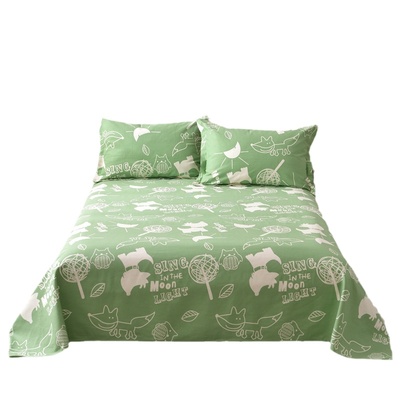 月亮鸟全棉粗布儿童卡通床单