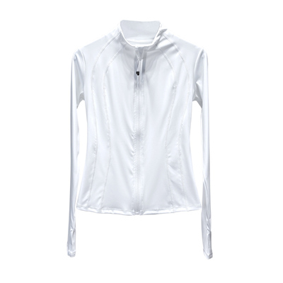 白色瑜伽服上衣女2024新款秋冬