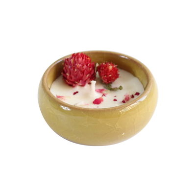 diy创意冰裂纹陶瓷蜡烛杯 紫砂功夫茶具香薰烛台七色圆形空杯容器