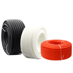 pvc波纹管软管16电缆穿线管20塑料螺纹管阻燃绝缘保护套管黑白红