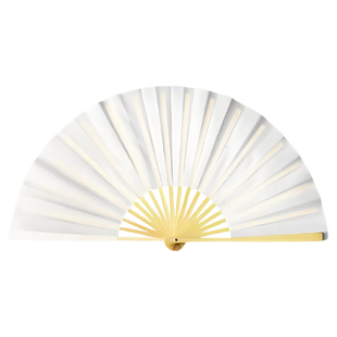 象王行舞蹈扇子双面绸布折扇古典舞中国风易开合白色扇子舞蹈道具