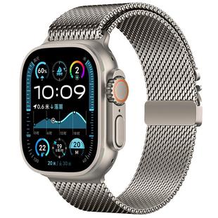 适用于applewatchS11苹果手表表带s10腕带米兰尼斯纯钛iwatch9金属降落伞扣Ultra2/1新款透气se男S10防水智能