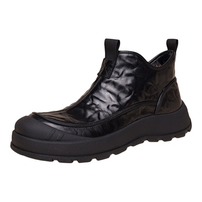 头层牛皮加绒保暖高帮皮鞋