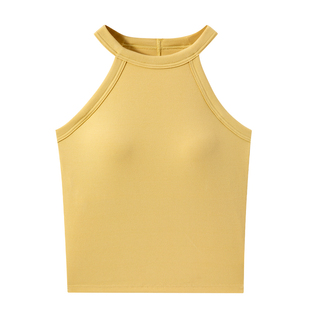 美背防走光挂脖子内搭外穿运动瑜伽内衣女带胸垫背心吊带打底上衣