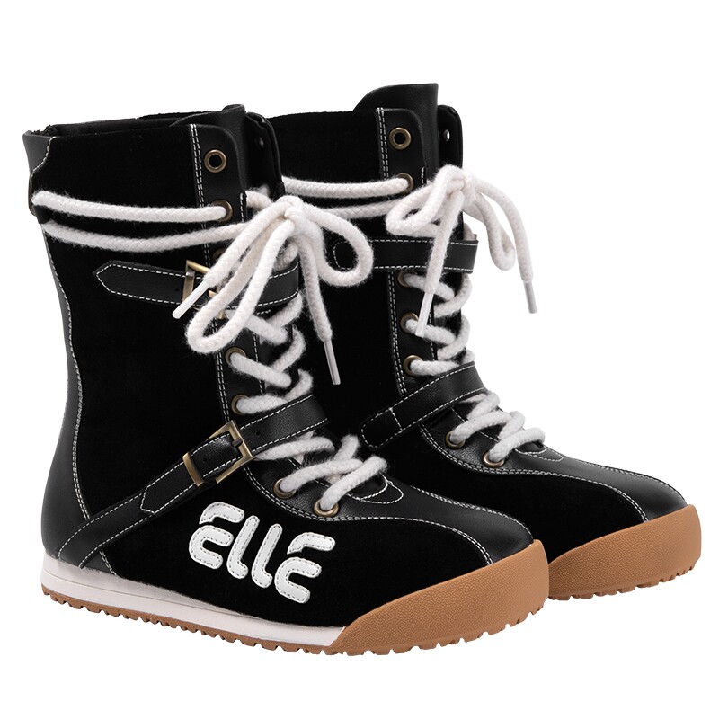 ELLEkids女童百搭西部骑士靴