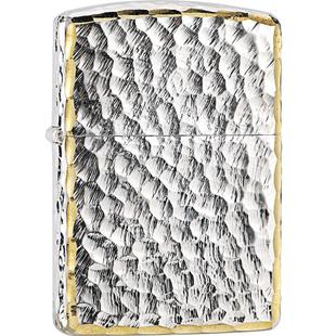 zippo正品打火机 陨石坑镀银盔甲机防风煤油旗舰店官网送男友礼物