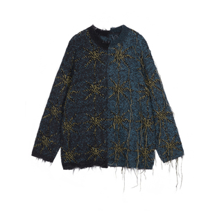 【八芒星系列】JNBY/江南布衣秋冬圆领针织衫提花不对称毛衣女女