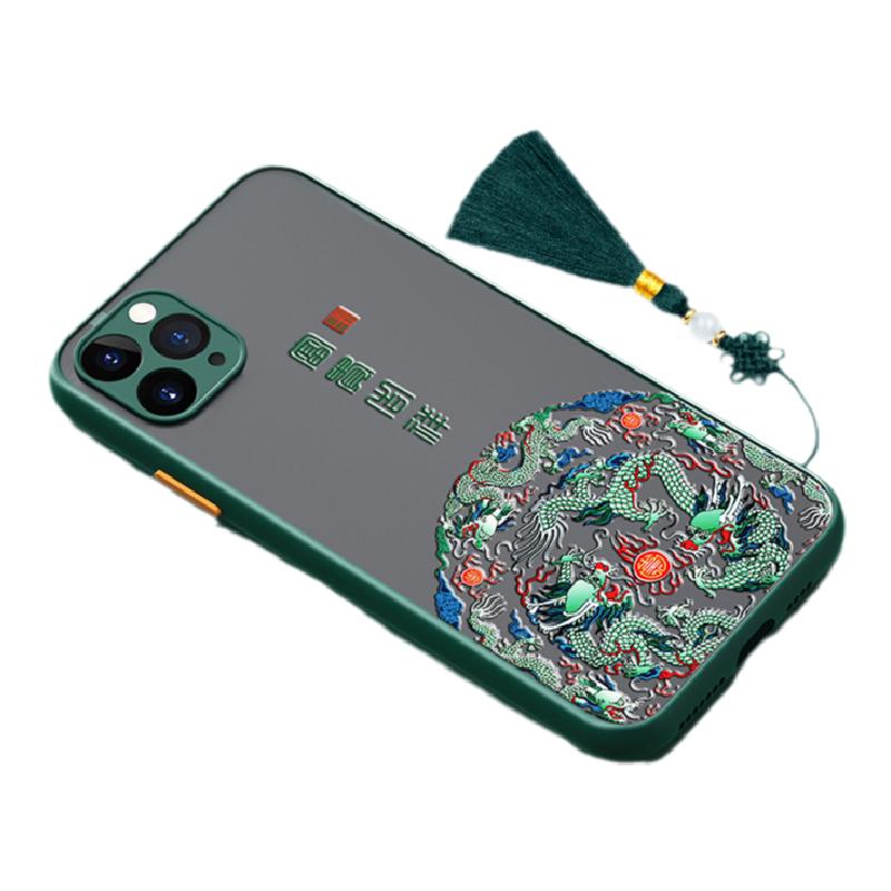 中国风流苏苹果15/13promax手机壳14新年12mini女款phonexs挂件8plus富贵xr如意xr全包6s兔
