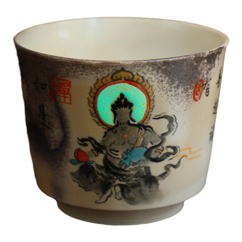 柴烧手绘敦煌无相虹光岩矿主人杯