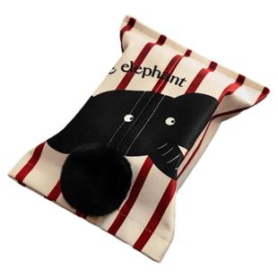 艺术家大象红色喜庆家用纸巾盒餐厅卫生间床头纸巾收纳车用纸巾袋