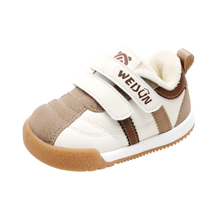 学步鞋男宝宝棉鞋秋冬款加绒保暖婴儿鞋子软底1一2-5岁机能女童鞋