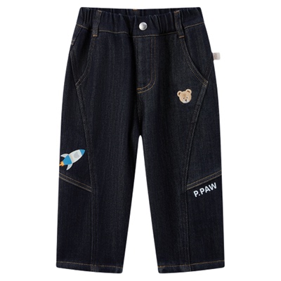 PawinPaw卡通小熊童装25年秋冬新款男宝宝加绒休闲牛仔裤宽松舒适