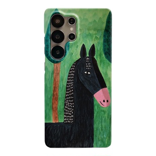 马年森系ins高级感适用三星S25ultra手机壳s24/s23/s22note20ultra半包硬壳韩国涂层菲林个性创意新款