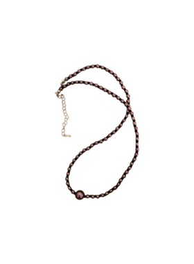 KISOL甜酷黑色花朵串珠锁骨链潮~