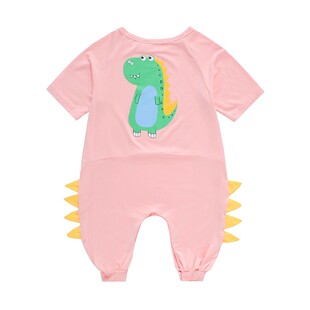 儿童恐龙短袖家居服女童幼儿园卡通表演服睡衣可爱连体衣婴儿睡袋