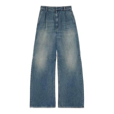 MM6高腰宽松直筒牛仔裤