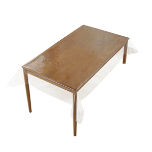 透明薄软桌布保护套垫防水防油PVC塑料薄膜长方形下垂耷拉餐桌布