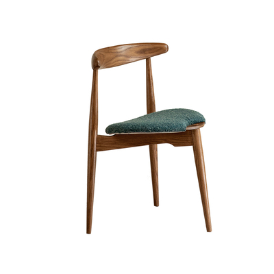 叕木毛圈布复古风心形餐椅