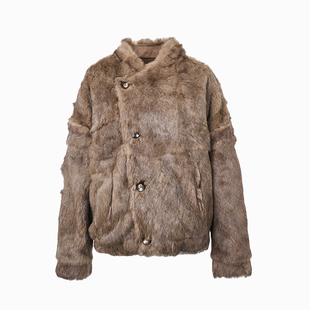 两面穿兔毛皮草外套女冬季2025新款派克服短款年轻宽松休闲小个子