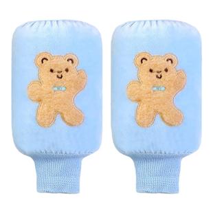 冬季儿童罗口新款袖套男童女童可爱绣花螺纹束口防风保暖套袖