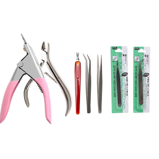 美甲工具用品 指甲死皮钳 一字剪 死皮推 直头弯头镊子 弯头剪刀