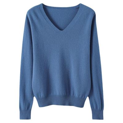 羊绒衫女V领秋冬新款纯色短款毛衣长袖内搭大码羊毛衫针织打底衫