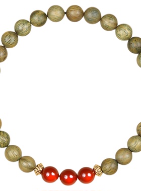 补木火手串天然绿檀木手链