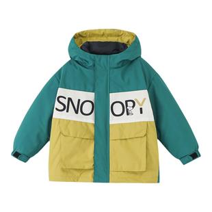 史努比儿童可拆卸羽绒服冬装女童棉服男童户外中大童三合一冲锋衣