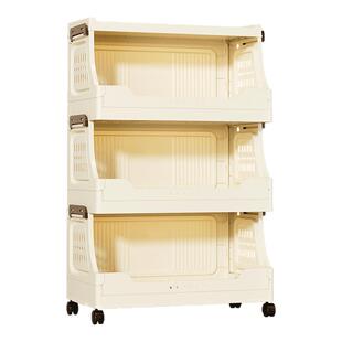 零食置物架多层收纳厨房小推车带轮移动玩具杂物整理储物柜可折叠