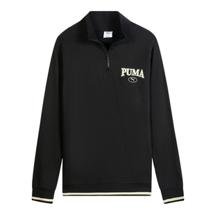 PUMA彪马外套春季新款男子半拉链休闲运动立领黑色卫衣692906-01