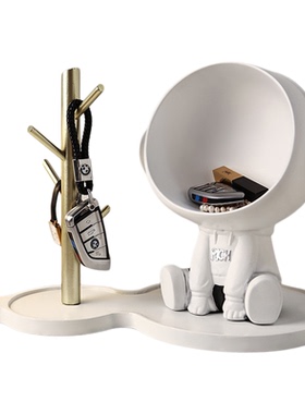 宇航员入户玄关钥匙收纳摆件家居装饰品客厅置物乔迁新居礼品