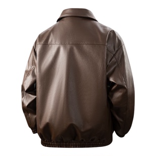 花花公子美式冬季加绒加厚皮衣男士2025新款棉衣休闲保暖夹克外套