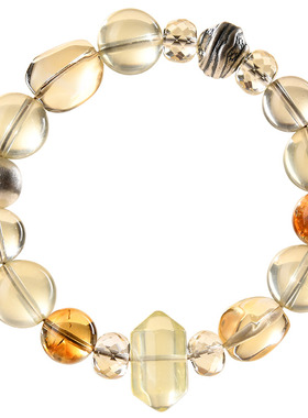 天然乌拉圭黄水晶原创设计手链