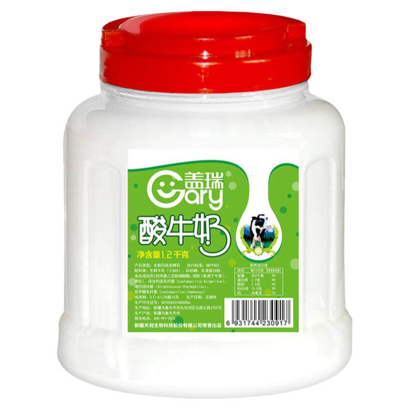 新疆盖瑞酸牛奶1.2kg原味老酸奶