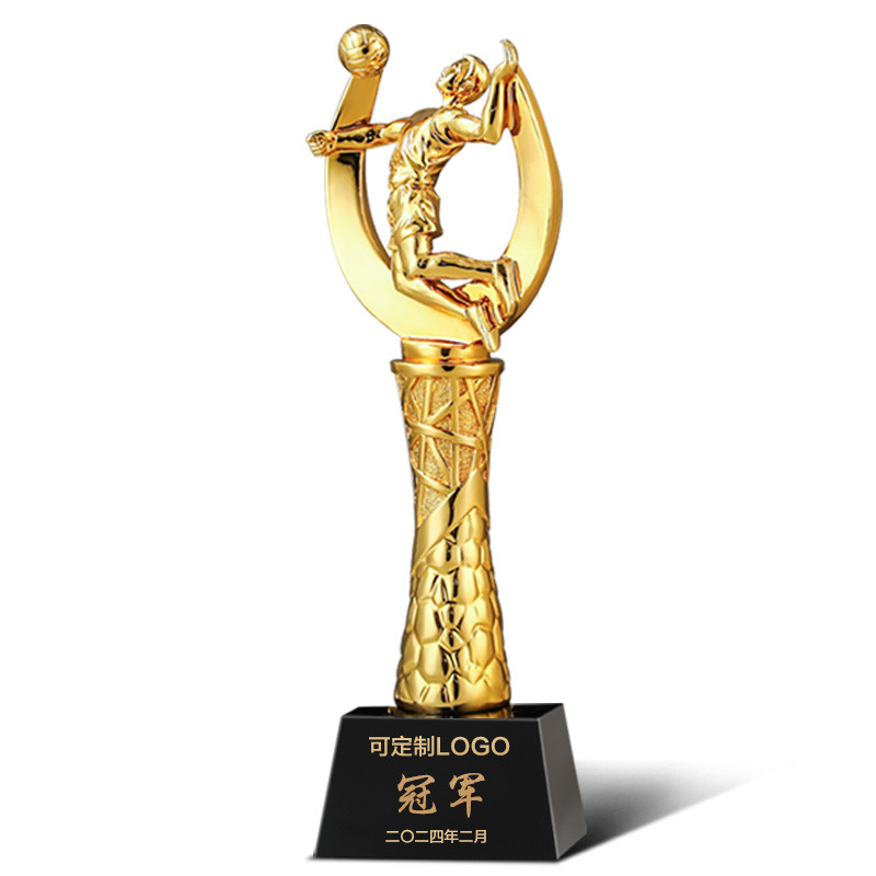 创意高档金属气排球奖杯定制定做水晶职工校园运动会比赛冠军颁奖