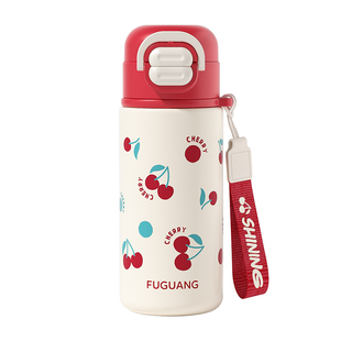 富光保温水杯女生一盖双饮口儿童学生便携带吸管男600ml弹盖杯子