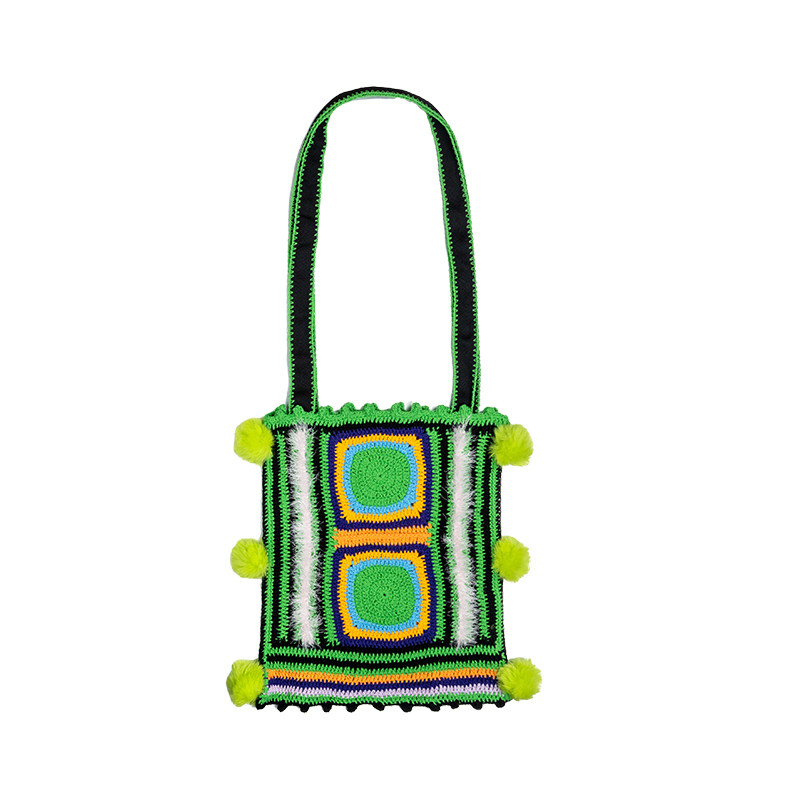 复古小黄香蕉手钩编织手工单肩包